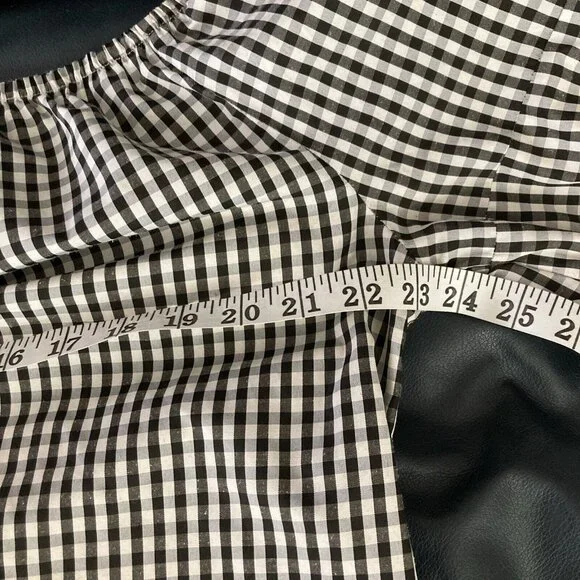 Song Of Style Gingham Top Black White Check Puff Sleeves Boho Cottagecore XL - Picture 9 of 10